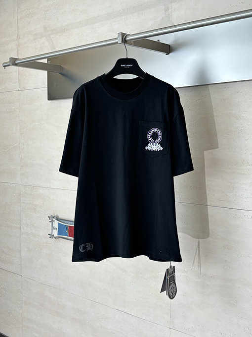 クロムハーツ ポケット付きホースシュークロス半袖Tシャツ