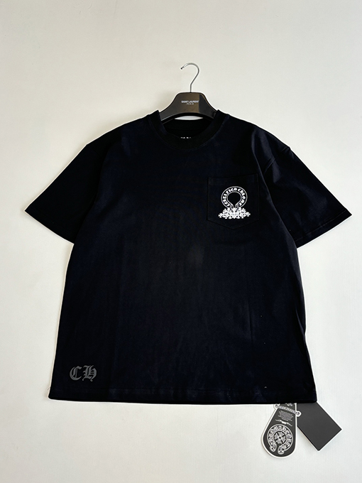 クロムハーツ ポケット付きホースシュークロス半袖Tシャツ