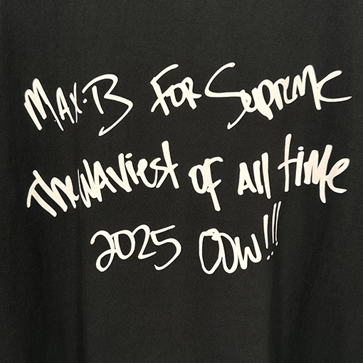 シュプリームスーパーコピー Supreme MAX B TEE ヒップホップアーティストのキャラクタープリント入り半袖Tシャツ
