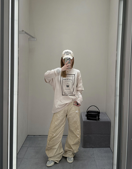 アクネストゥディオズ Acne Studios フェイクツーピースレタープリント長袖シャツ