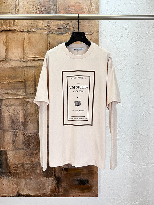 アクネストゥディオズ Acne Studios フェイクツーピースレタープリント長袖シャツ