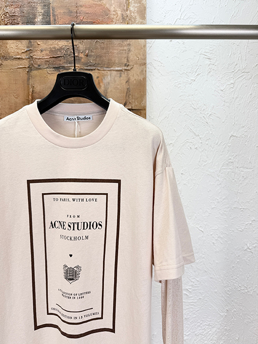アクネストゥディオズ Acne Studios フェイクツーピースレタープリント長袖シャツ