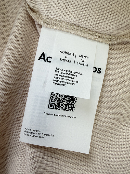アクネストゥディオズ Acne Studios フェイクツーピースレタープリント長袖シャツ