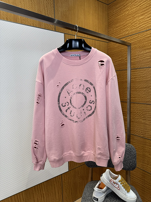 アクネストゥディオズコピー Acne Studios ダメージプリントの破れたクルーネックのスウェットシャツ
