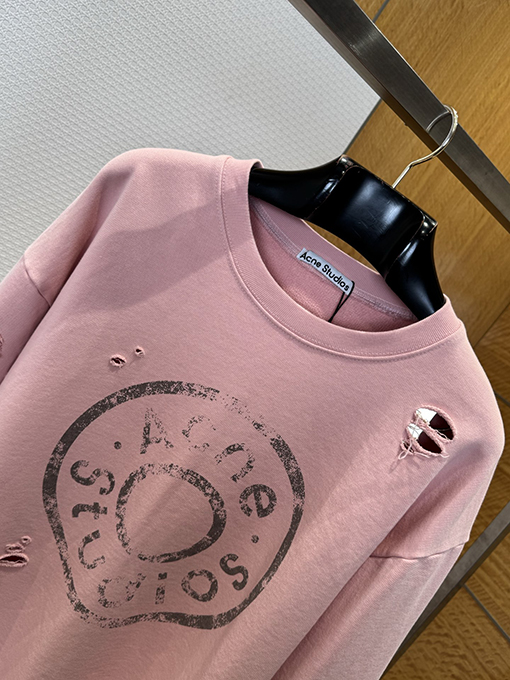 アクネストゥディオズコピー Acne Studios ダメージプリントの破れたクルーネックのスウェットシャツ