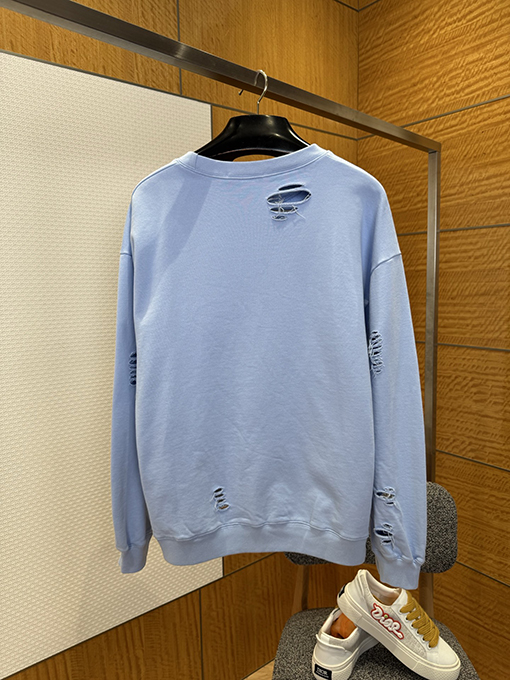 アクネストゥディオズコピー Acne Studios ダメージプリントの破れたクルーネックのスウェットシャツ
