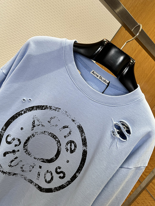 アクネストゥディオズコピー Acne Studios ダメージプリントの破れたクルーネックのスウェットシャツ