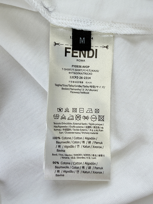 フェンディスーパーコピー アップリケ付き花柄半袖Tシャツ
