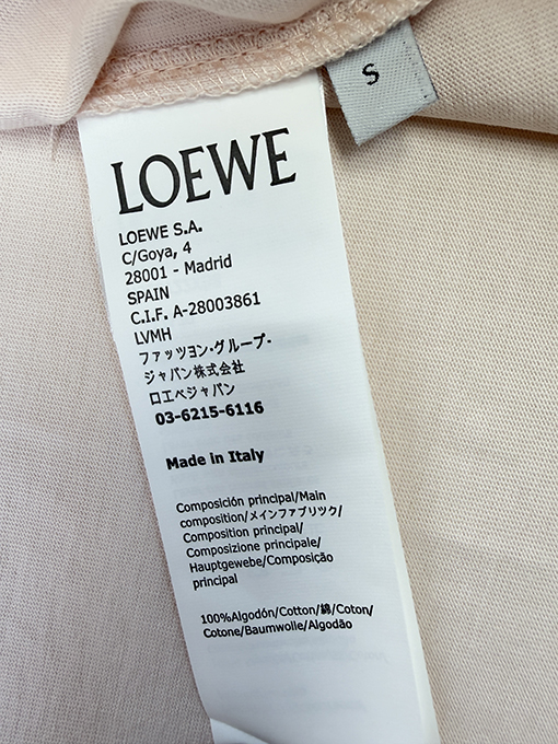 ロエベコピー アザミ柄の文字ロゴ刺繍入り半袖Tシャツ