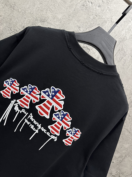 クロムハーツ 3D中空刺繍半袖Tシャツ