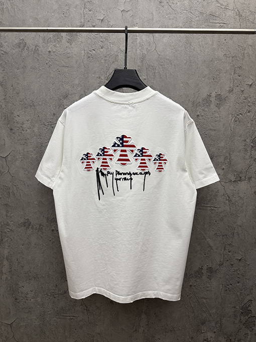 クロムハーツ 3D中空刺繍半袖Tシャツ