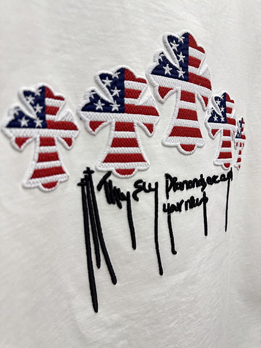 クロムハーツ 3D中空刺繍半袖Tシャツ