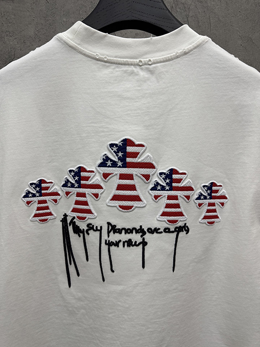 クロムハーツ 3D中空刺繍半袖Tシャツ