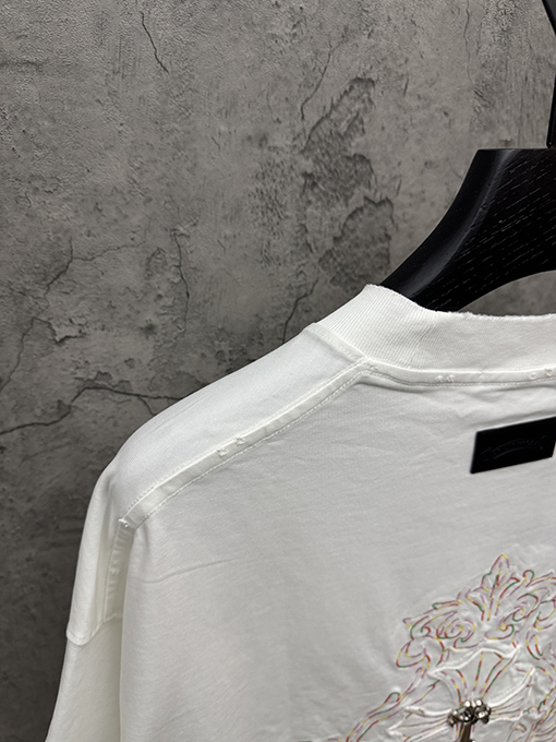 クロムハーツ アメリカンスタイルのアップリケ刺繍入りカップル半袖Tシャツ