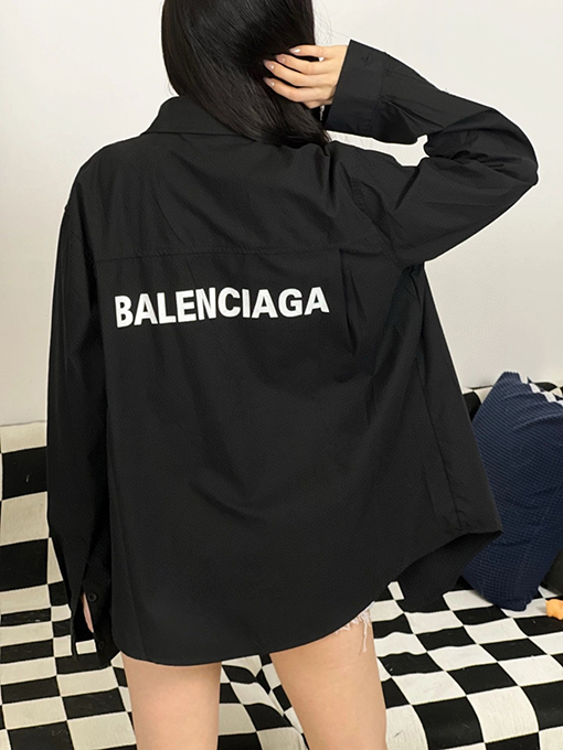 バレンシアガコピー BALENCIAGA プリントロゴ入りシャツジャケット