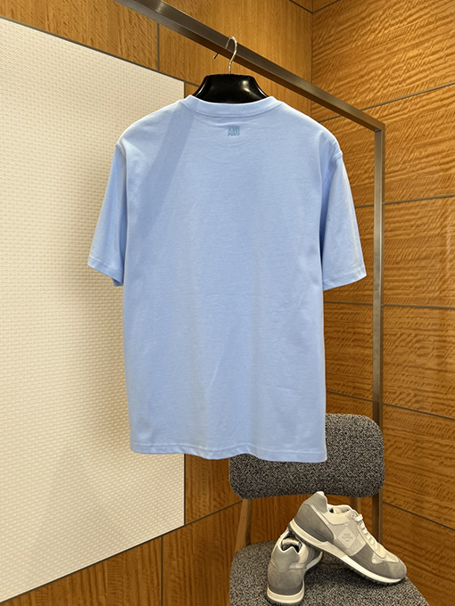 アミ ハート刺繍入りクルーネック半袖Tシャツ
