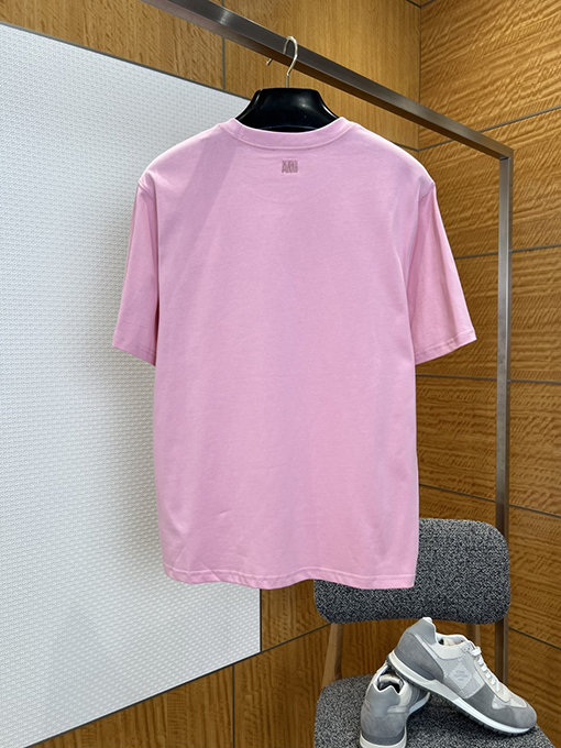 アミ ハート刺繍入りクルーネック半袖Tシャツ