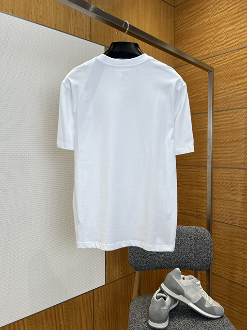 アミ ハート刺繍入りクルーネック半袖Tシャツ