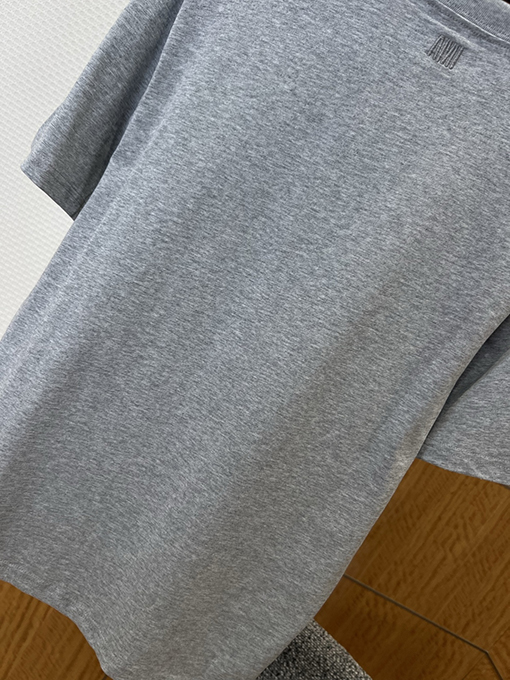 アミスーパーコピー ハート刺繍入りタオル地ラウンドネック半袖Tシャツ