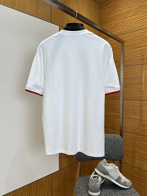 エルメス 袖口にコントラストステッチがされた半袖Tシャツ