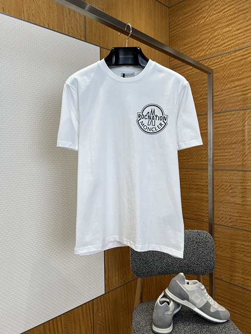 モンクレールスーパーコピー オフセットプリントのロゴ入りクルーネック半袖Tシャツ
