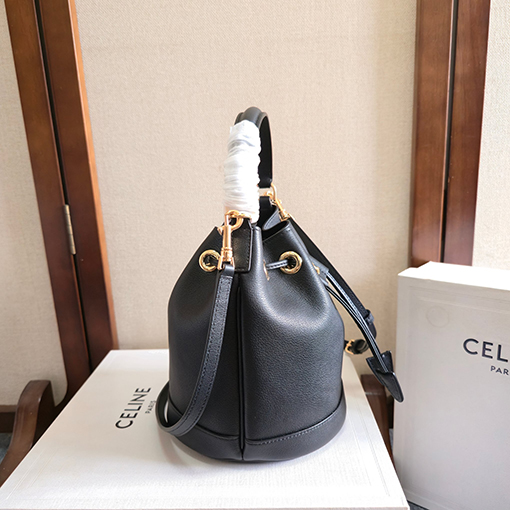 セリーヌ 新しい小型レディースブラウンレザーバケットバッグ