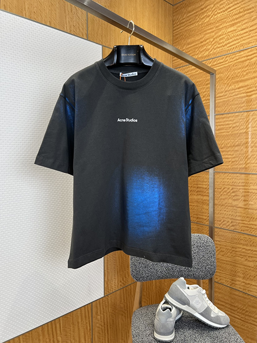 アクネストゥディオズコピー Acne Studios グラデーションホットスタンプロゴレター半袖Tシャツ