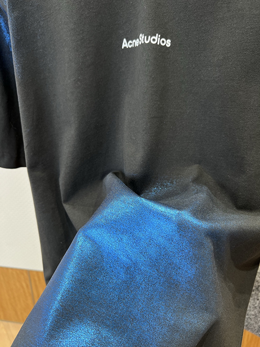 アクネストゥディオズコピー Acne Studios グラデーションホットスタンプロゴレター半袖Tシャツ