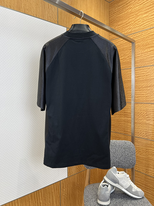 バレンシアガスーパーコピー BALENCIAGA 刺繍入りラグランパッチワーク半袖Tシャツ