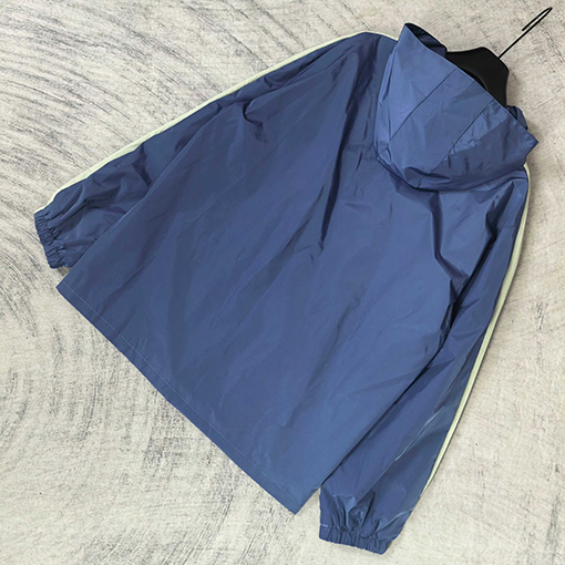 バレンシアガ BALENCIAGA Tracksuit Jacket in Marine Blue ロゴ刺繍カラーブロックプレッピースタイルのスポーツジャケット/ジャケット/ウィンドブレーカー