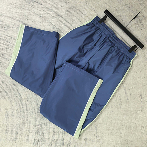 バレンシアガスーパーコピー BALENCIAGA Tracksuit Jacket in Marine Blue ロゴ刺繍カラーブロックプレッピースタイルのトラックパンツ防風パンツストレートレッグパンツ