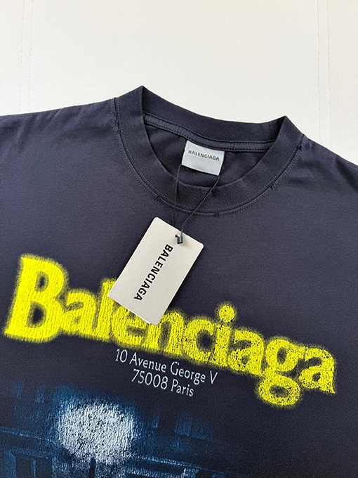 バレンシアガ BALENCIAGA 街灯のひび割れプリント半袖Tシャツ