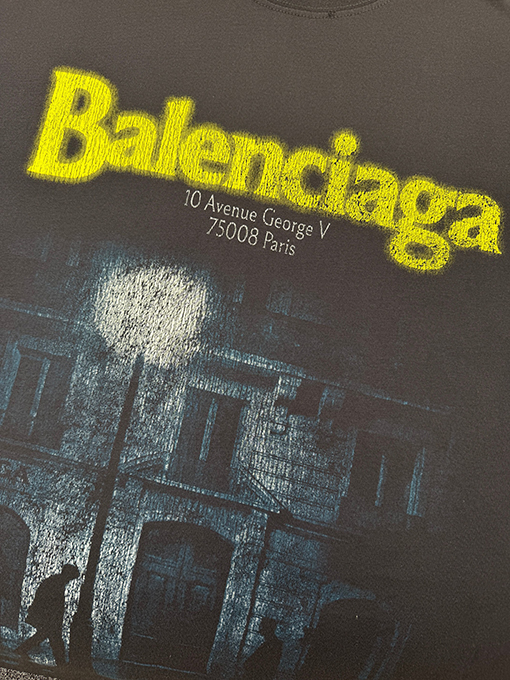 バレンシアガ BALENCIAGA 街灯のひび割れプリント半袖Tシャツ