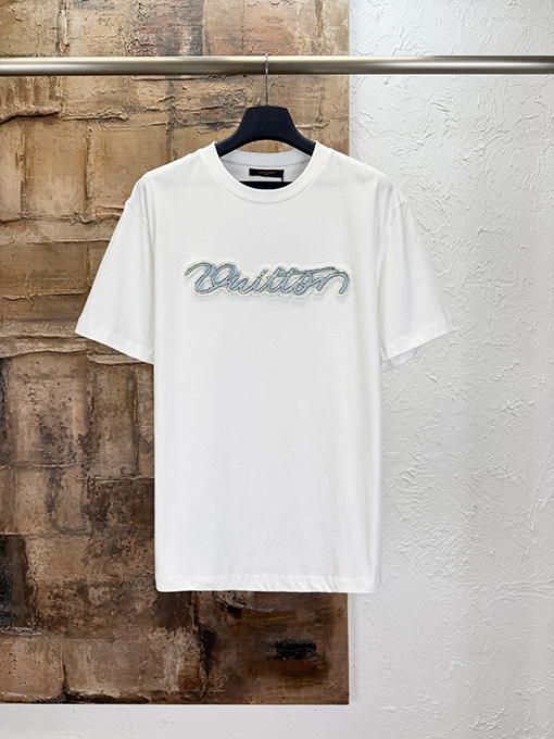 ルイヴィトン ダメージデニムパッチ付き半袖Tシャツ