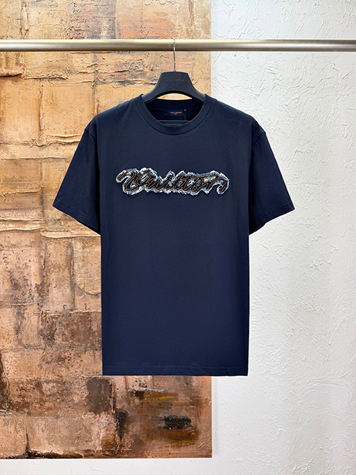 ルイヴィトン ダメージデニムパッチ付き半袖Tシャツ