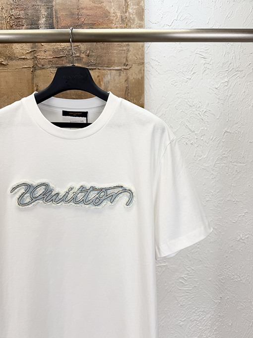 ルイヴィトン ダメージデニムパッチ付き半袖Tシャツ