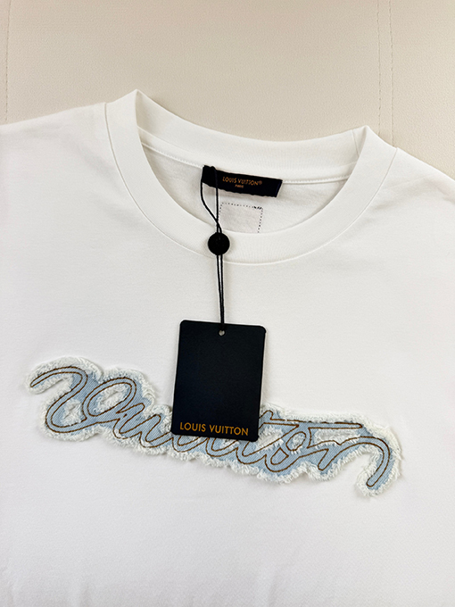 ルイヴィトン ダメージデニムパッチ付き半袖Tシャツ