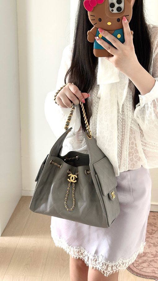 シャネルコピー Hobo Antiba レディースヒッピー風の小さなグレーのバッグ