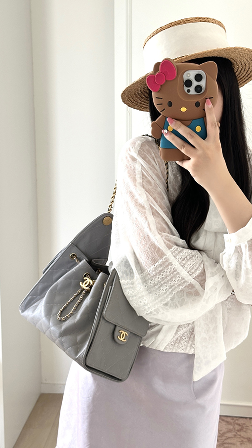 シャネルコピー Hobo Antiba レディースヒッピー風の小さなグレーのバッグ