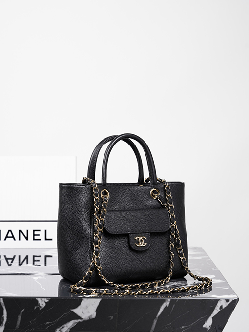 シャネルスーパーコピー Tote レディース春夏コレクション 小型ブラックショッピングバッグ