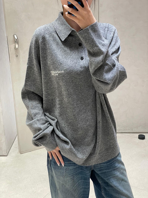 アクネストゥディオズスーパーコピー Acne Studios 刺繍ロゴ入りウールニットセーター