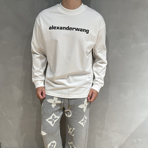 アレキサンダーワンコピー Alexander Wang 秋冬プリントロゴ入りロゴ長袖シャツ