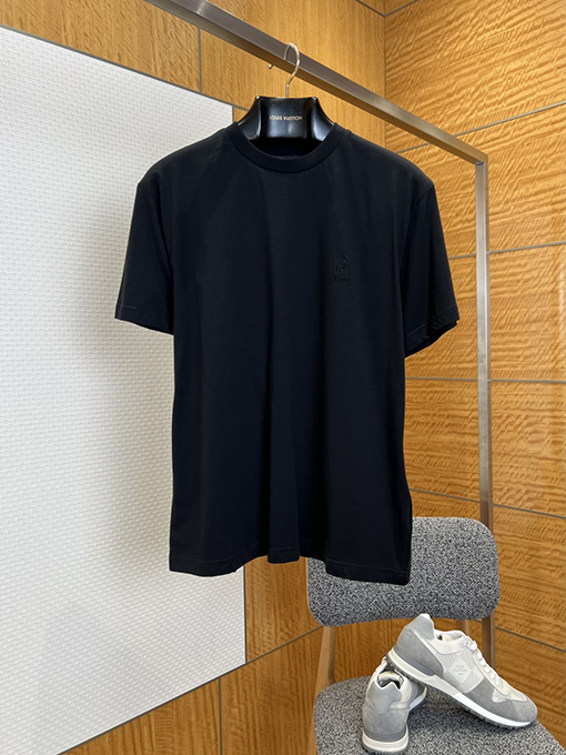 プラダスーパーコピー シールドロゴ刺繍入り半袖Tシャツ