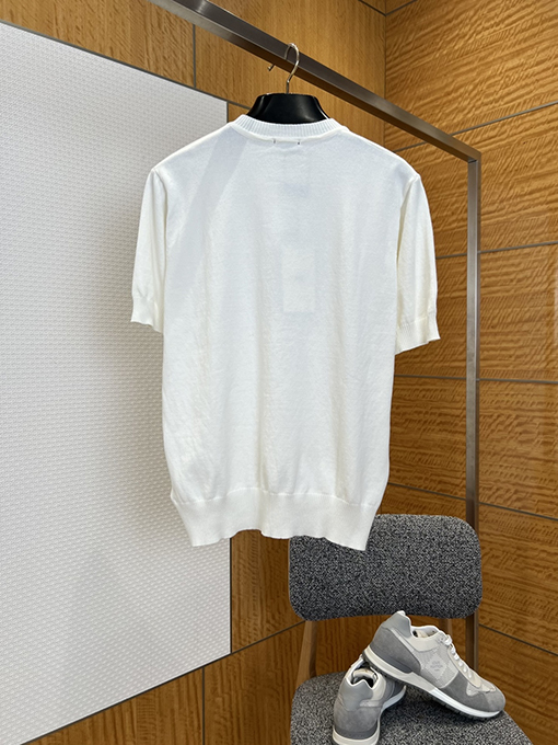 フェンディ ダブルF柄刺繍入りクルーネックニット半袖Tシャツ
