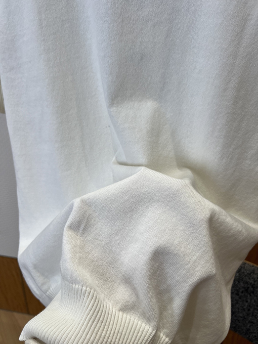 フェンディ ダブルF柄刺繍入りクルーネックニット半袖Tシャツ