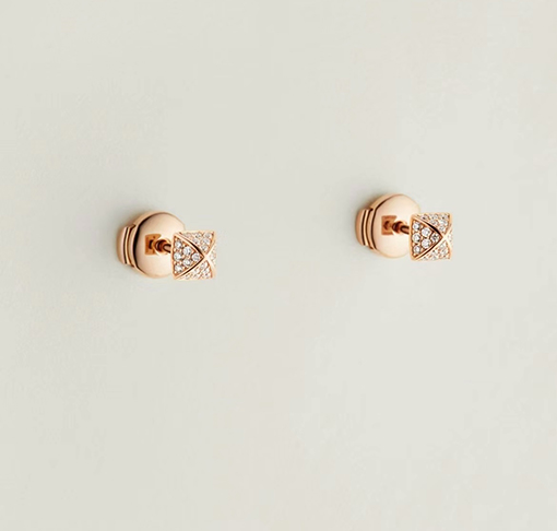 エルメスコピー レディースシングルリベットのフルダイヤモンドイヤリング