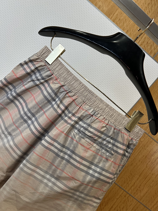 バーバリーコピー クラシックのチェック柄ドローストリング付きカジュアルショーツ