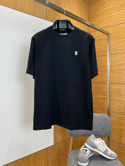 アミコピー クラシックなレターストライプ刺繍入り半袖Tシャツ