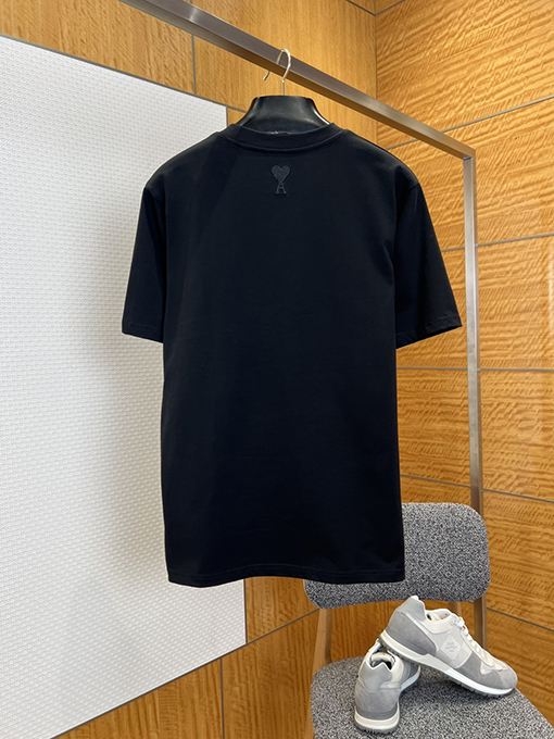 アミコピー クラシックなレターストライプ刺繍入り半袖Tシャツ