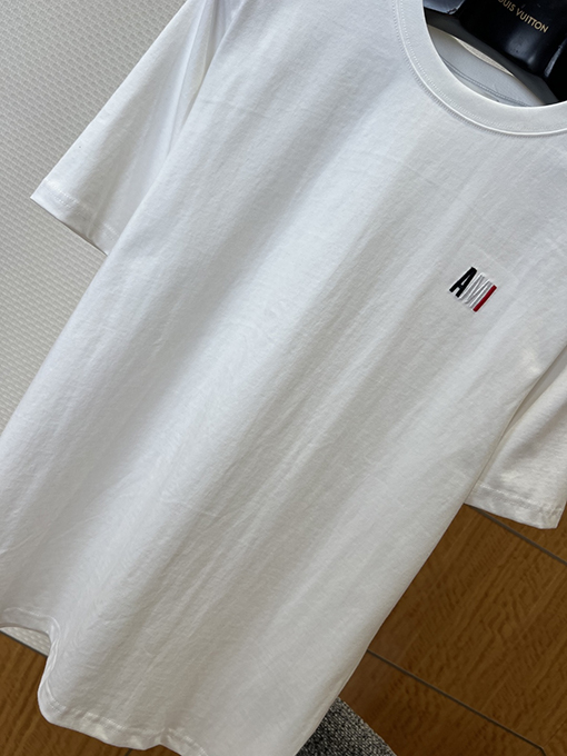 アミコピー クラシックなレターストライプ刺繍入り半袖Tシャツ